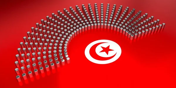 突尼斯国旗投票 议会选举概念 3D说明 — 图库照片