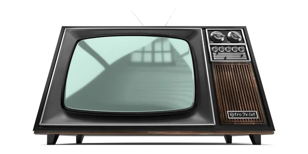 Beyaz Arkaplanda Izole Edilmiş Klasik Retro Televizyon Seti Illüstrasyon — Stok fotoğraf