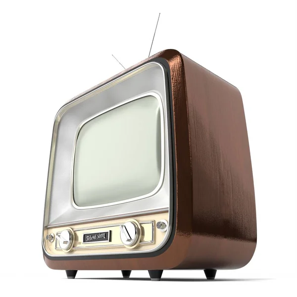 Vintage Aparelho Televisão Retro Isolado Fundo Branco Ilustração — Fotografia de Stock