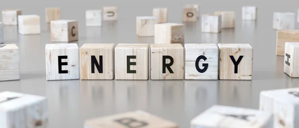 Energy Word Wooden Blocks Illustration — Stock Photo, Image