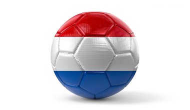 Hollanda ulusal bayrağına sahip futbol topu - 3D illüstrasyon
