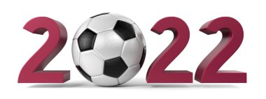 2022 futbol turnuvası konsepti - 3D illüstrasyon