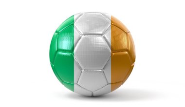 İrlanda - futbol topunda ulusal bayrak - 3D illüstrasyon