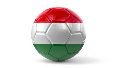 Macaristan - futbol topunda ulusal bayrak - 3D illüstrasyon