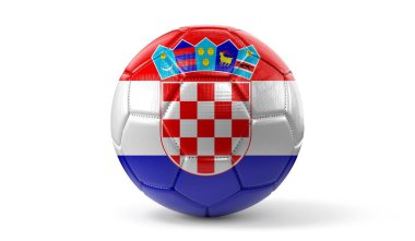 Hırvatistan - futbol topunun ulusal bayrağı - 3D illüstrasyon