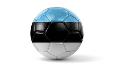 Estonya - futbol topunun ulusal bayrağı - 3D illüstrasyon