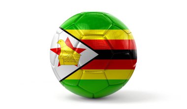 Zimbabwe - futbol topunda ulusal bayrak - 3D illüstrasyon