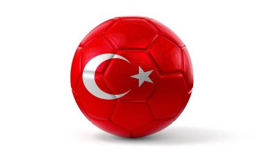 Türkiye - futbol topunda ulusal bayrak - 3D illüstrasyon