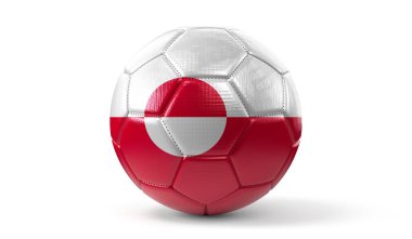 Grönland - futbol topunda ulusal bayrak - 3D illüstrasyon