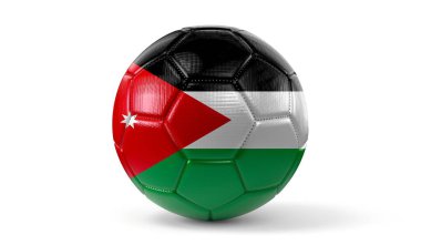 Jordan - futbol topunda ulusal bayrak - 3D illüstrasyon