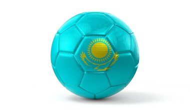 Kazakistan - futbol topunda ulusal bayrak - 3D illüstrasyon