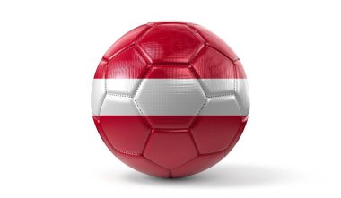Letonya - futbol topunda ulusal bayrak - 3D illüstrasyon