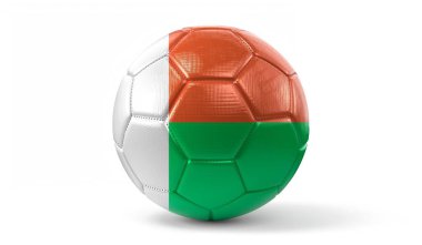 Madagaskar - futbol topunda ulusal bayrak - 3D illüstrasyon