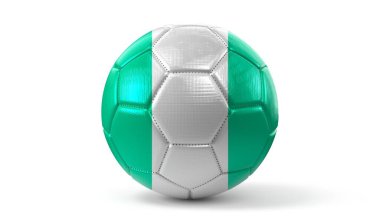 Nijerya - futbol topunda ulusal bayrak - 3D illüstrasyon