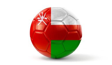 Umman - futbol topunda ulusal bayrak - 3D illüstrasyon