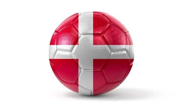 Дания Национальный Флаг Футбольном Мяче Иллюстрация — стоковое фото