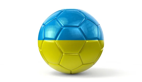 stock image Ukraine - national flag on soccer ball - 3D illustration