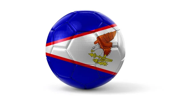 Американское Самоа Национальный Флаг Футбольном Мяче Иллюстрация — стоковое фото