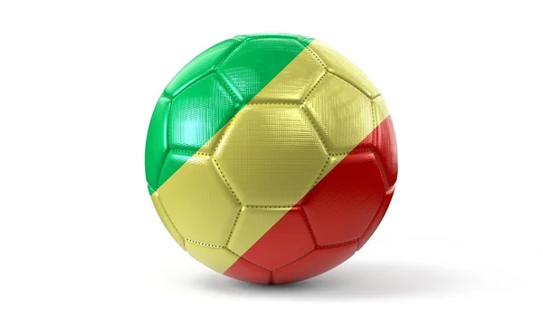 stock image Republic of the Congo - national flag on soccer ball - 3D illustration