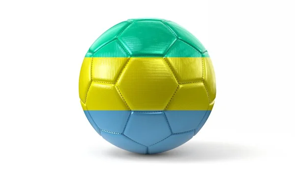Gabão Bandeira Nacional Bola Futebol Ilustração — Fotografia de Stock