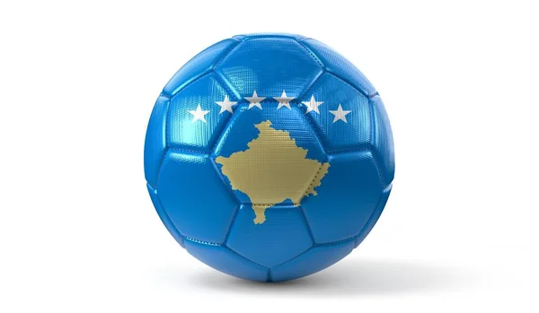 Kosovo Bandeira Nacional Bola Futebol Ilustração — Fotografia de Stock