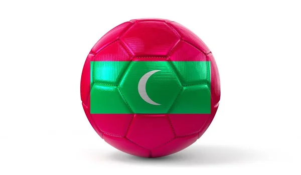 stock image Maldives - national flag on soccer ball - 3D illustration