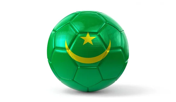 stock image Mauritania - national flag on soccer ball - 3D illustration