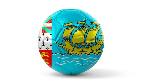 São Pedro Miquelon Bandeira Nacional Bola Futebol Ilustração — Fotografia de Stock