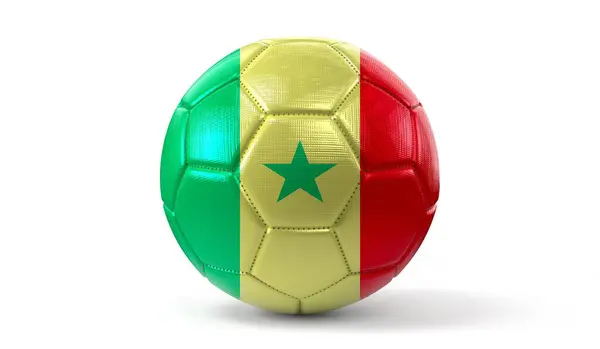 stock image Senegal - national flag on soccer ball - 3D illustration