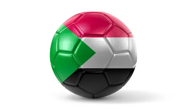 stock image Sudan - national flag on soccer ball - 3D illustration