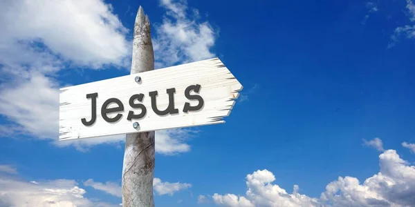stock image Jesus - wooden signpost with one arrow
