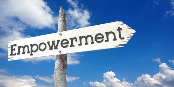Empowerment Wooden Signpost One Arrow — Stock Photo, Image
