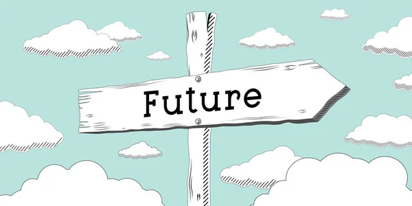 stock image Future - outline signpost with one arrow