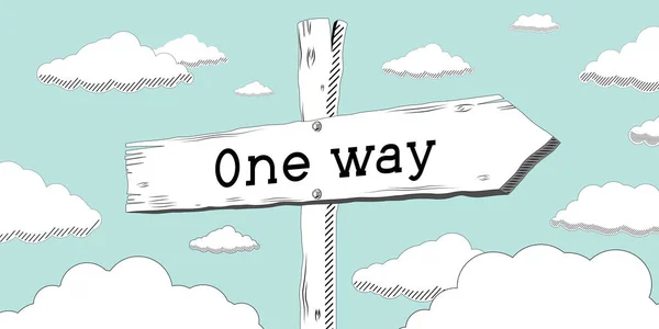 One way - outline signpost with one arrow