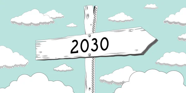 2030 Sinalização Contorno Com Uma Seta — Fotografia de Stock