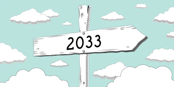 2033 Outline Signpost One Arrow — Stock Photo, Image