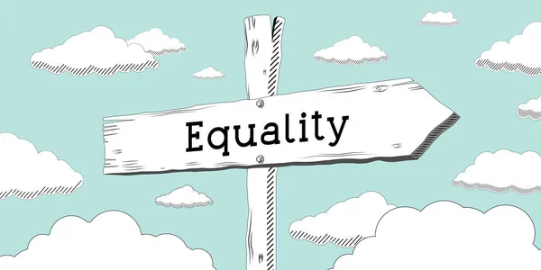 Egyenlőség Körvonalazott Tábla Egy Nyíllal — Stock Fotó
