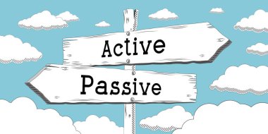 Aktif, pasif - iki oklu tabela direği