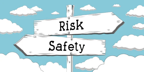 stock image Risk, safety - outline signpost with two arrows