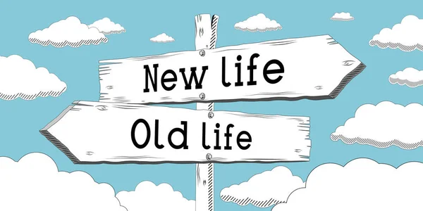 新しい生活 古い生活 2本の矢でサインアップ — ストック写真