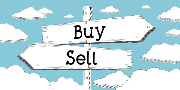 Buy Sell Outline Signpost Two Arrows — Stock Photo, Image