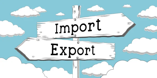 Import Och Export Skiss Skylt Med Två Pilar — Stockfoto