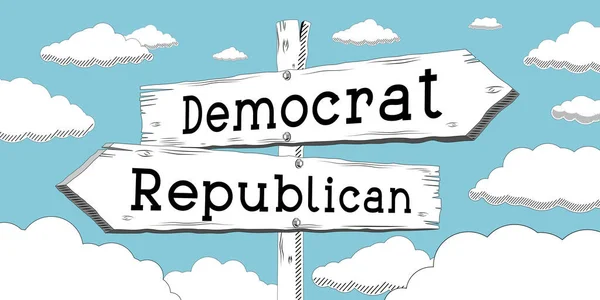 Democrat Republican Outline Signpost Two Arrows — Stock Photo, Image