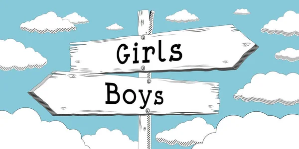 Αγόρια Και Κορίτσια Περίγραμμα Σήμανση Δύο Βέλη — Φωτογραφία Αρχείου