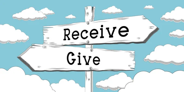 Give Receive Outline Signpost Two Arrows — Stock Photo, Image