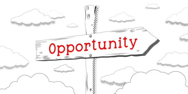 Opportunity - outline signpost with one arrow