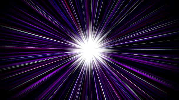 Mergând Înainte Interiorul Tunelului Science Fiction Multe Dungi Lumină Violet — Videoclip de stoc