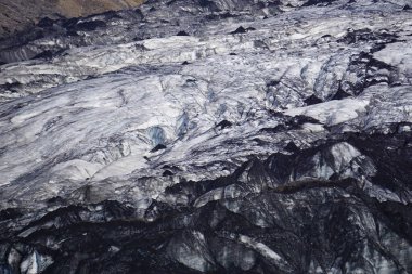 Yazın İzlanda 'da Solheimajokull buzulu