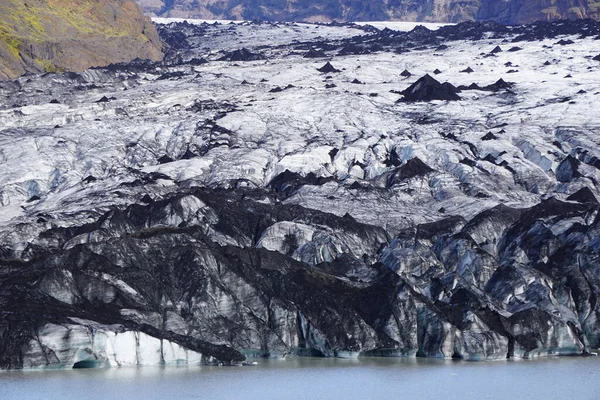 Fonte Glacier Dans Lac Solheimajokull Islande — Photo