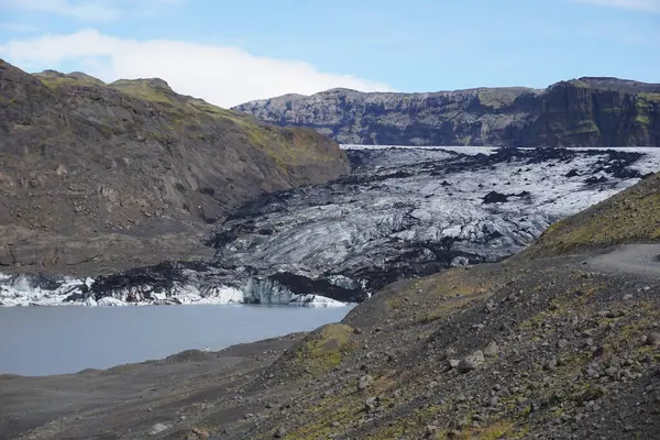 Solheimajokull Παγετώνας Στην Ισλανδία Καλοκαίρι — Φωτογραφία Αρχείου